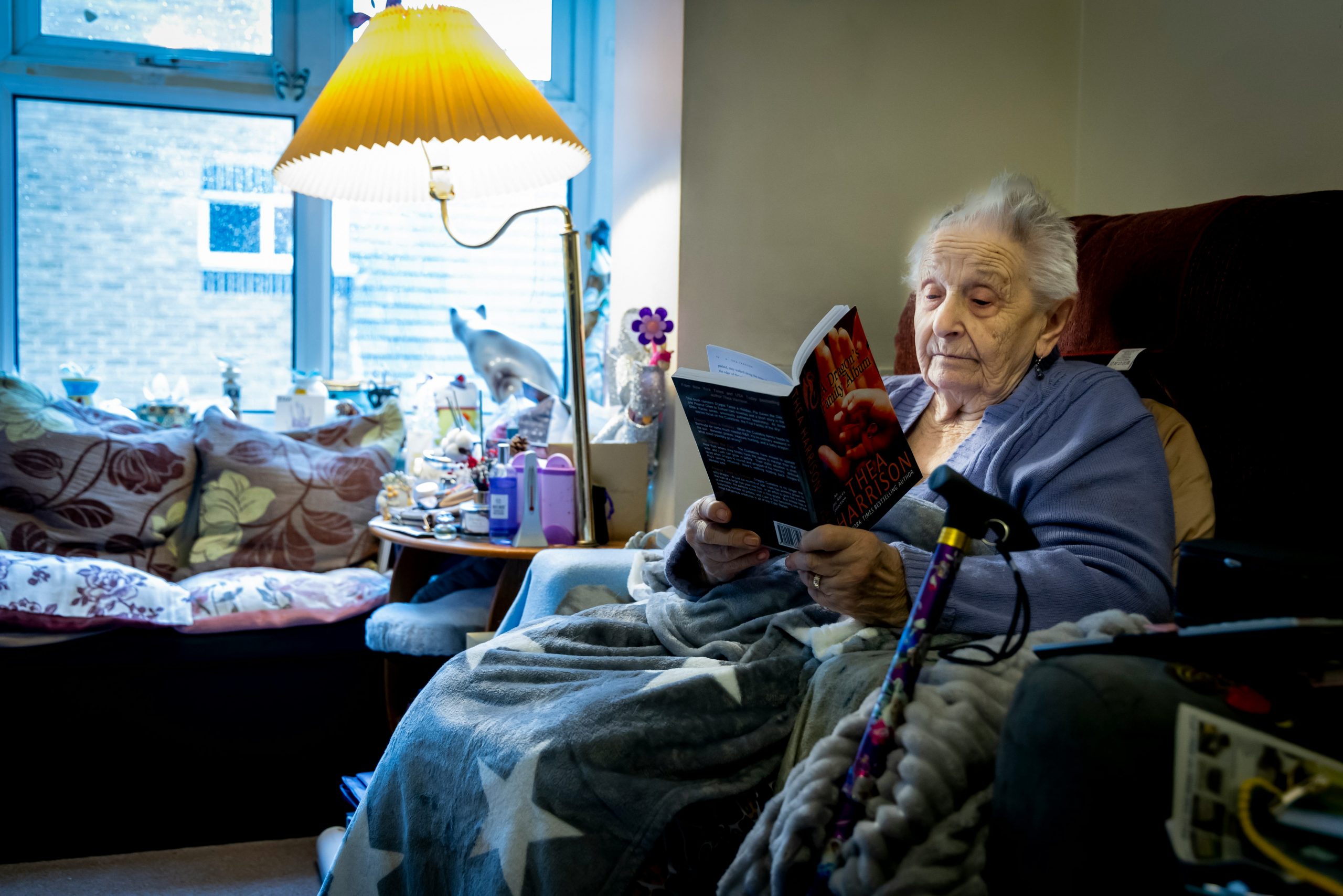 Senior sitting on the sofa